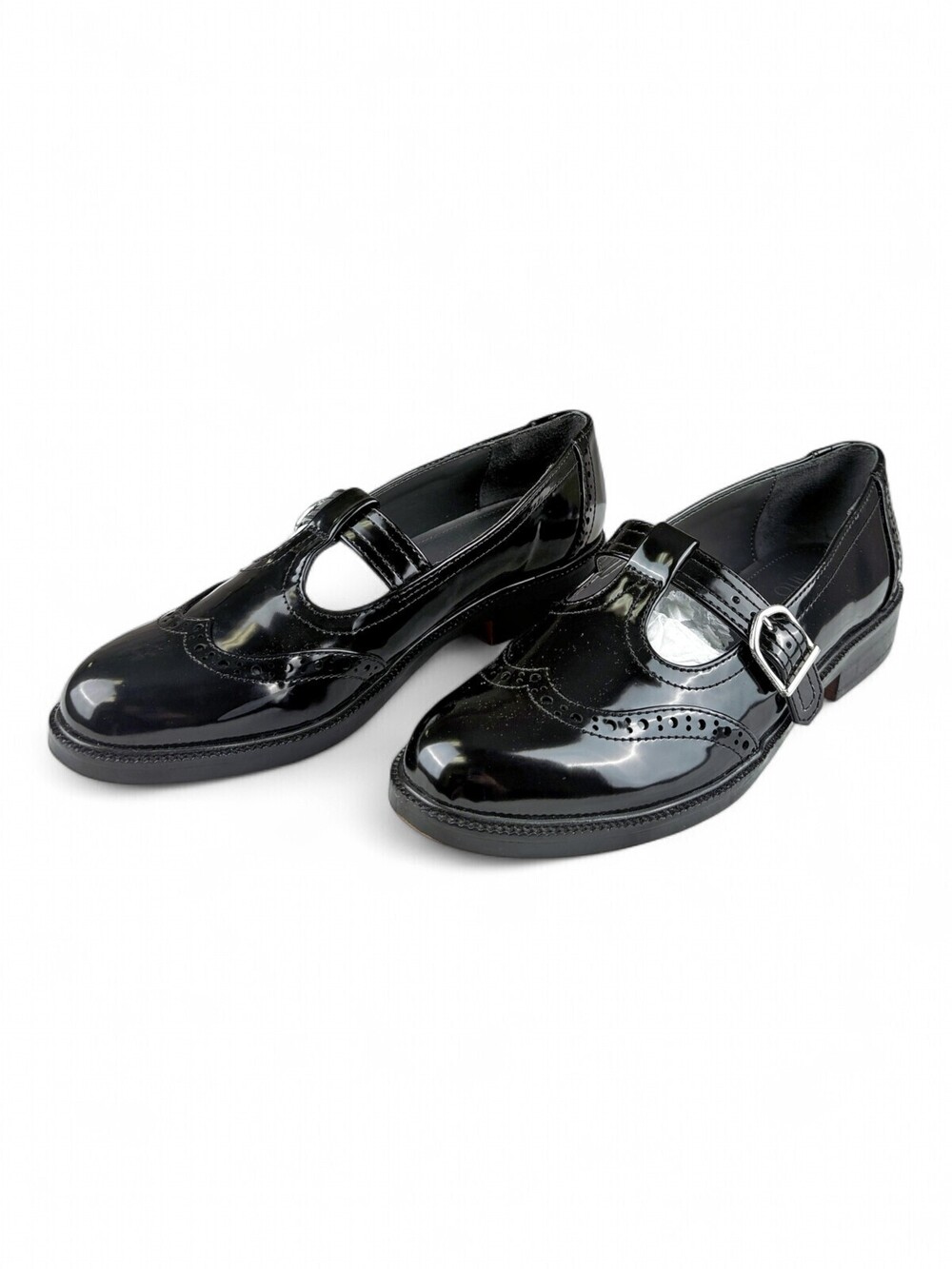 Franco Sarto Black Patent Mary Jane Loafers Size 7.5